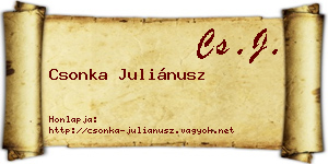 Csonka Juliánusz névjegykártya